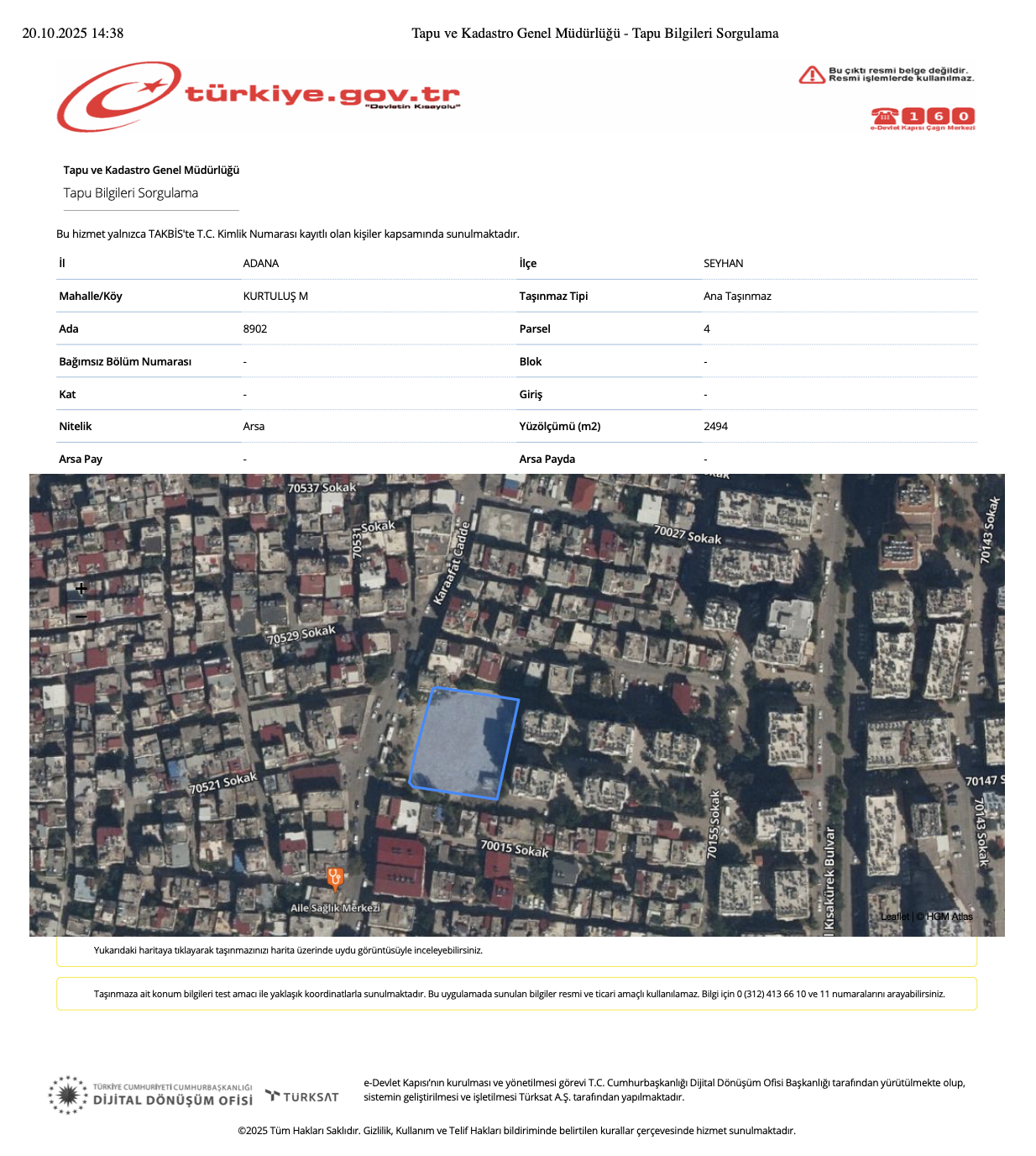 Official apartment document